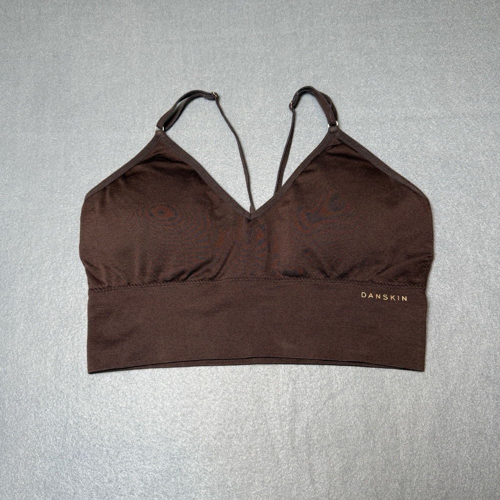 Danskin Brown Wireless Lightly Padded Pullover Bralette Women's Size Large